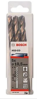 BOSCH PACK OF 5 Metal Drill Bits HSS-CO ( 10,5X87X133)